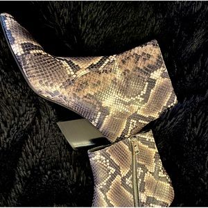 All Saints snakeskin booties